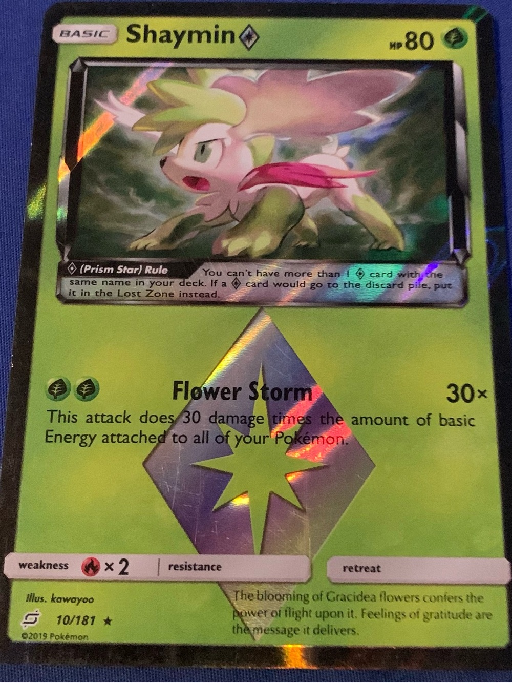 Pokemon Shaymin Holo Green Pink Trading Card